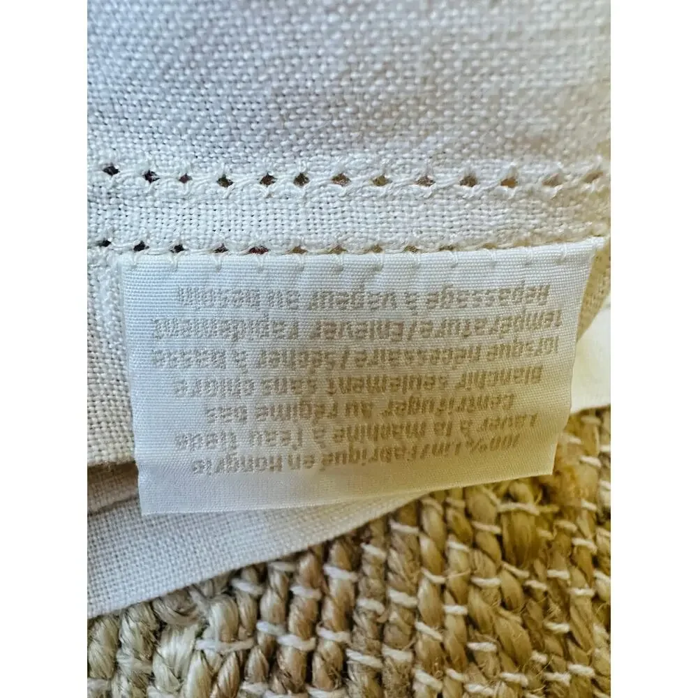 Williams Sonoma Linen Napkins Square Dinner set of 8 beige 21”
